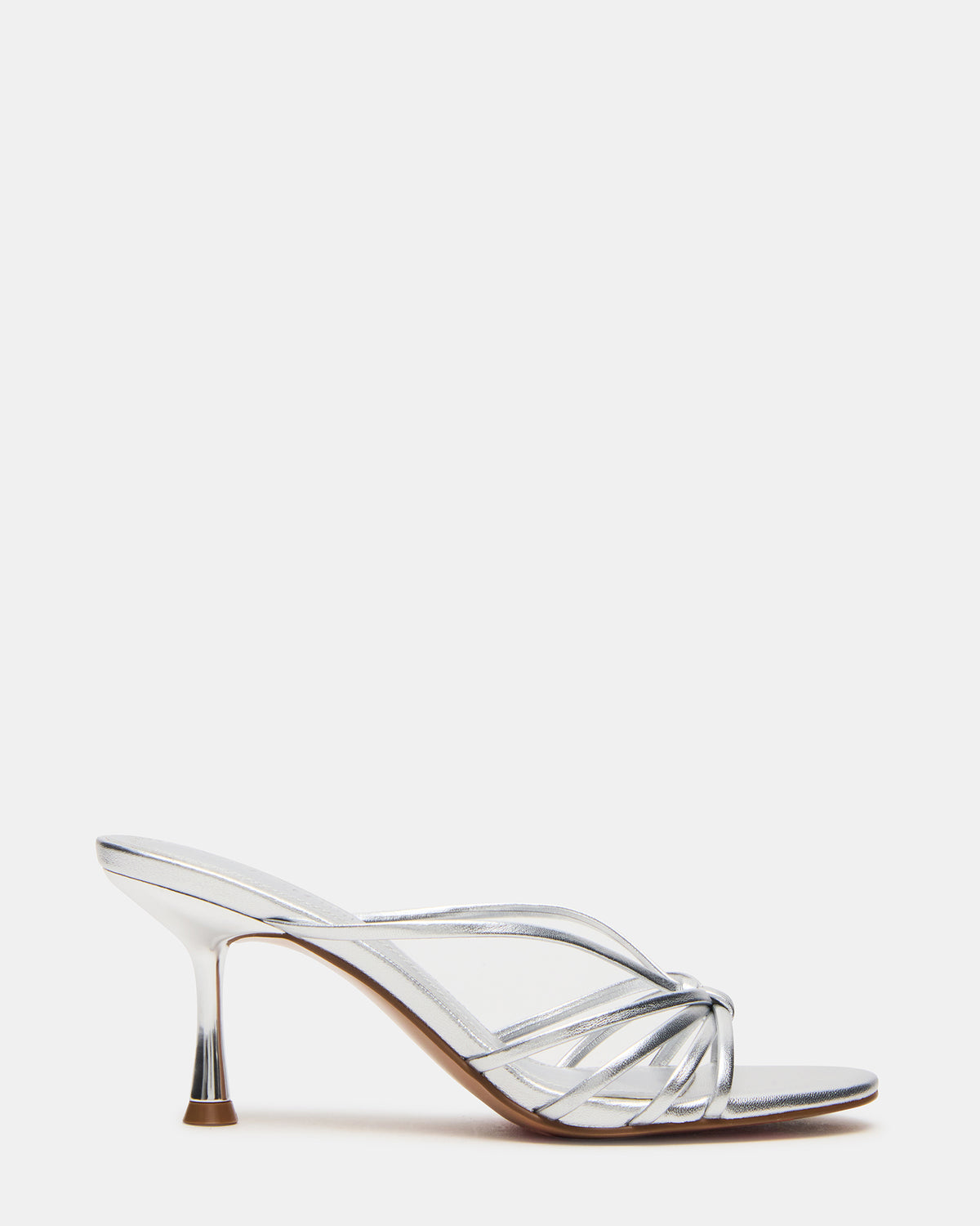 EDNA Silver Leather Strappy Mule Women's Heel Steve Madden SILVER LEA