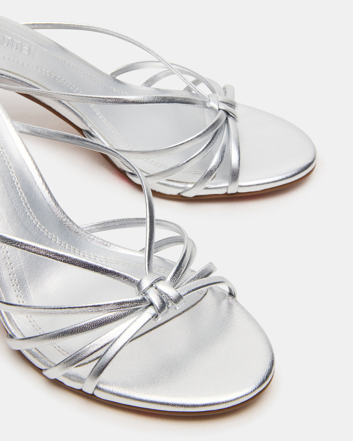 EDNA Silver Leather Strappy Mule Women's Heel Steve Madden SILVER LEA