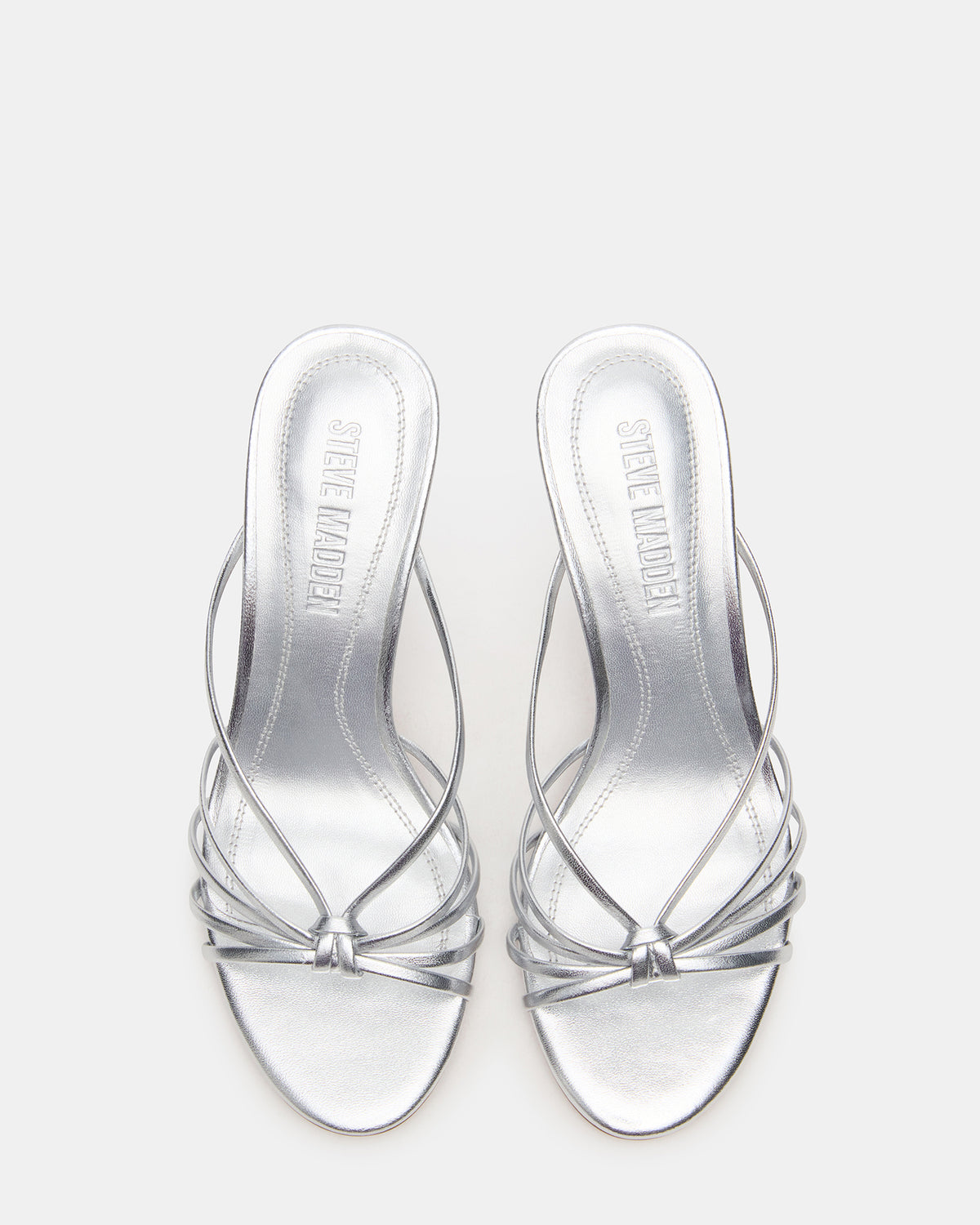 EDNA Silver Leather Strappy Mule Women's Heel Steve Madden SILVER LEA
