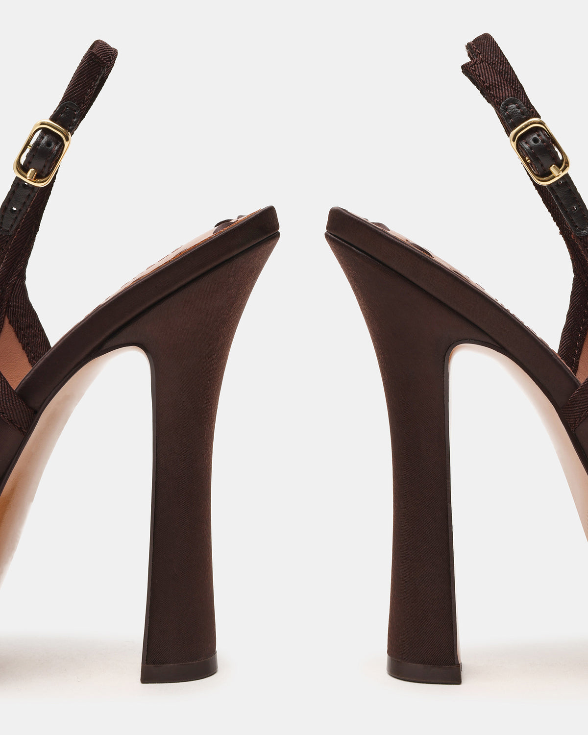 SOFIE Brown Satin Bow Slingback Platform Women's Heel Steve Madden BROWN SATIN