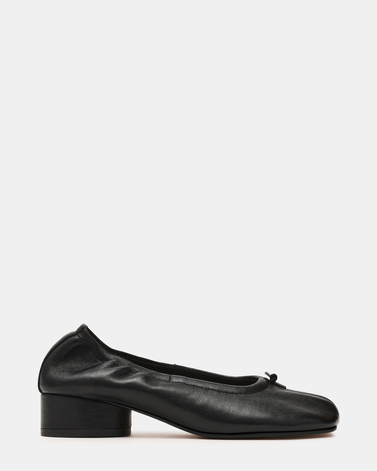 CYRA Black Leather Split Toe Tabi Women's Heel Steve Madden BLACK LEATHER