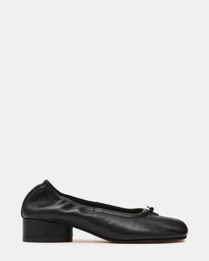 CYRA Black Leather Split Toe Tabi Women's Heel Steve Madden BLACK LEATHER