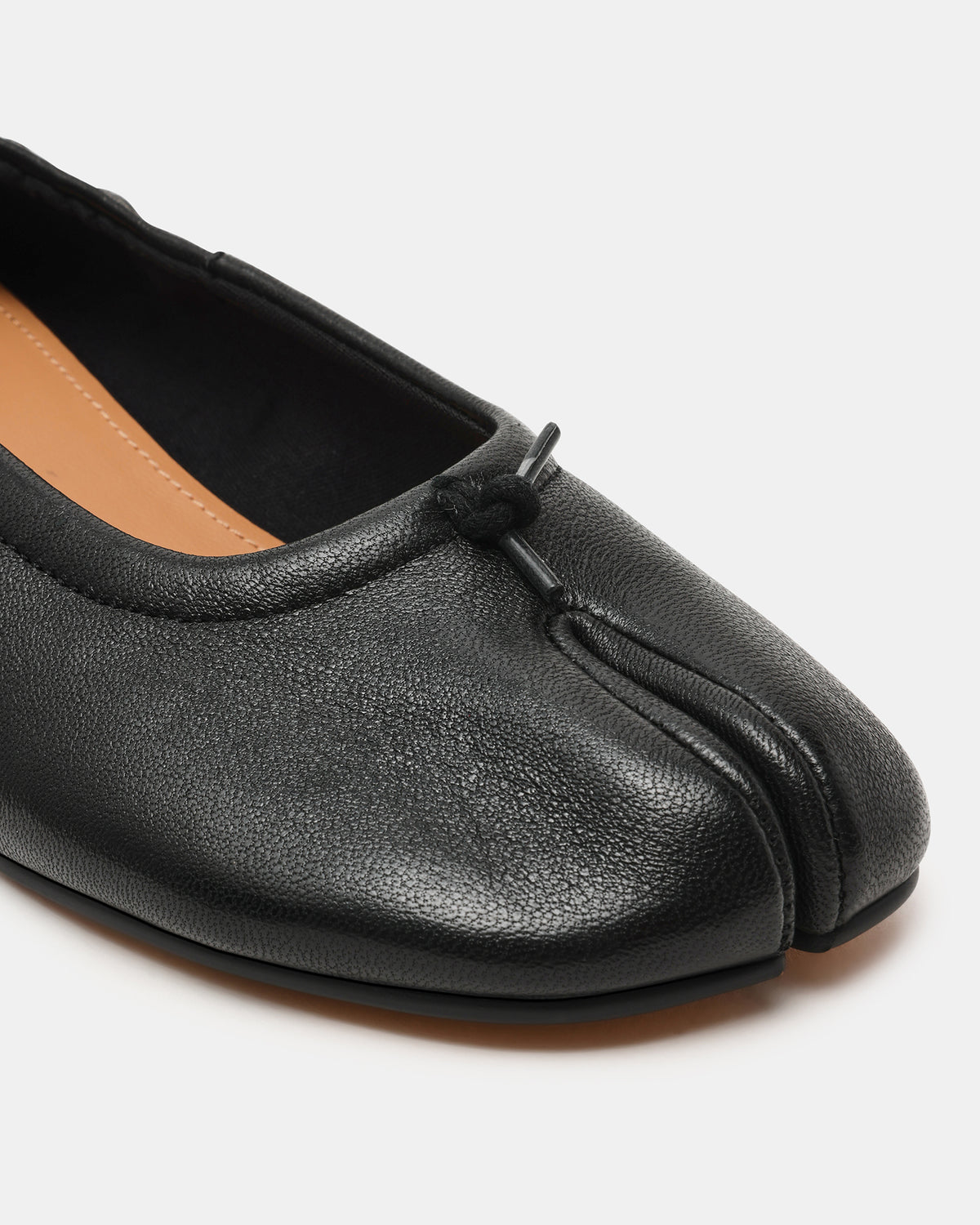 CYRA Black Leather Split Toe Tabi Women's Heel Steve Madden BLACK LEATHER