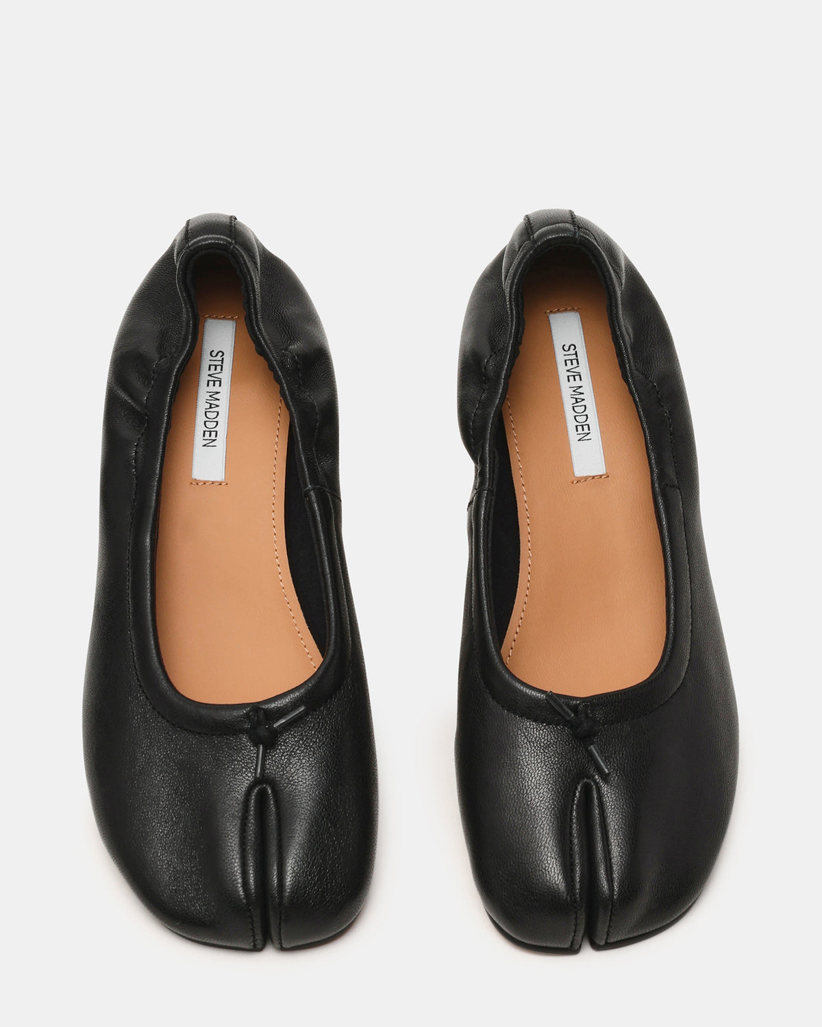 CYRA Black Leather Split Toe Tabi Women's Heel Steve Madden BLACK LEATHER