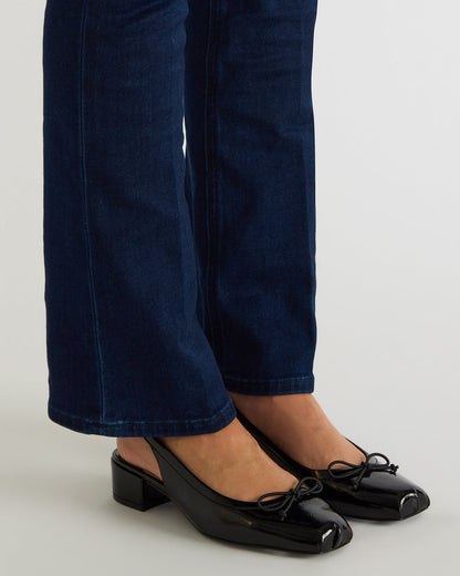 LOVED Black Crinkle Patent Square-Toe Slingback Ballet Women's Heel Steve Madden BLACK CRINKLE PATENT