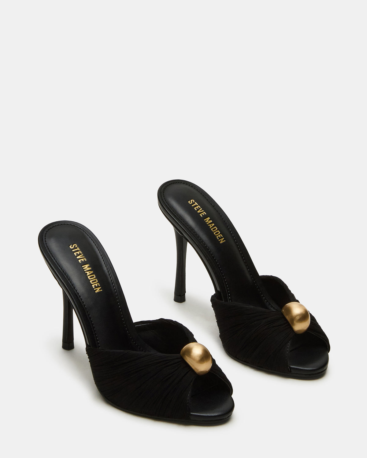 PRIYA Black/Gold Mule Women's Heel Steve Madden BLACK