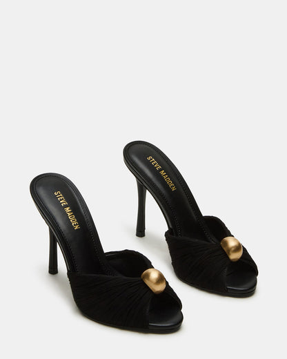 PRIYA Black/Gold Mule Women's Heel Steve Madden BLACK