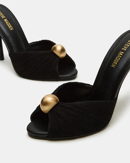 PRIYA Black/Gold Mule Women's Heel Steve Madden BLACK