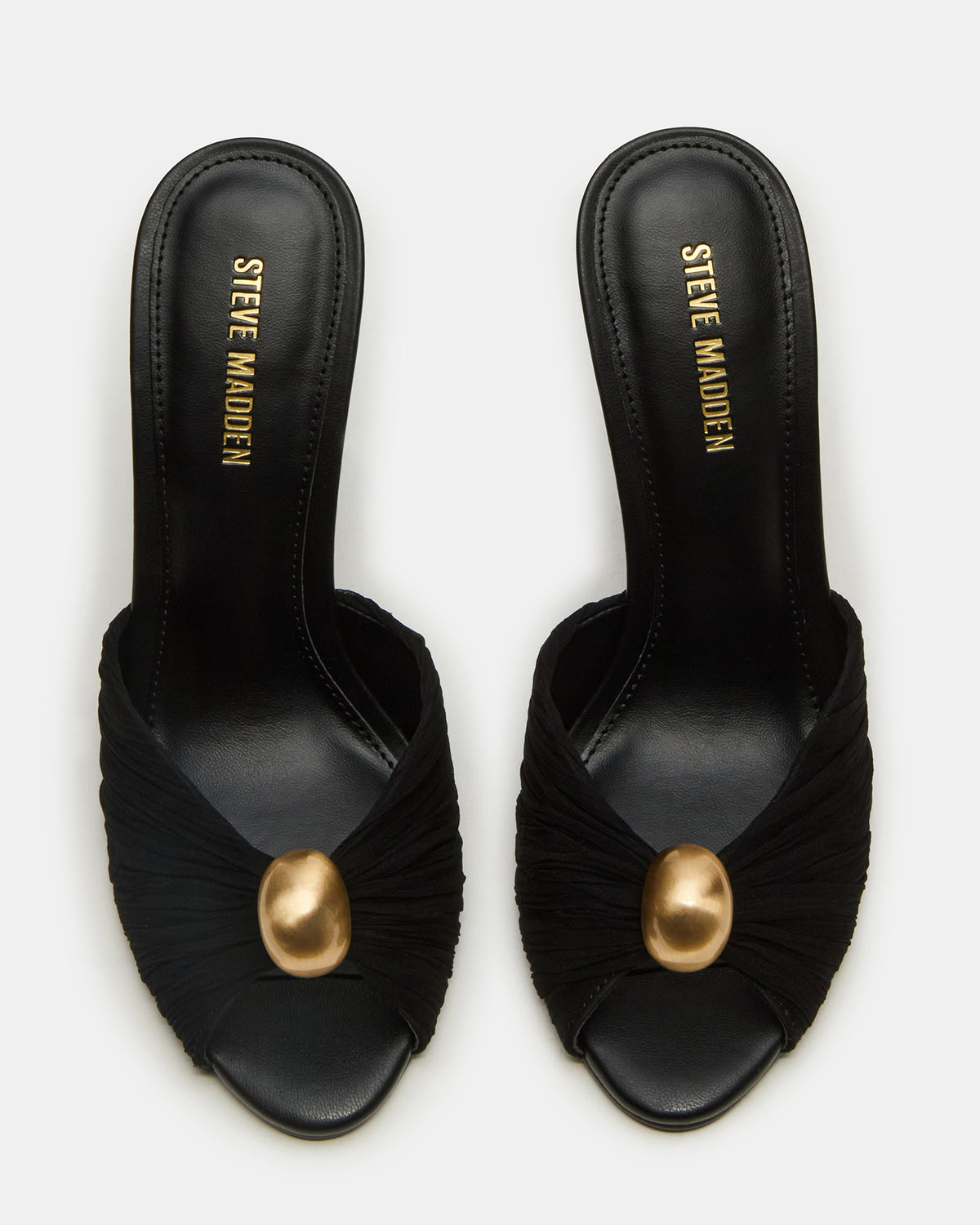 PRIYA Black/Gold Mule Women's Heel Steve Madden BLACK