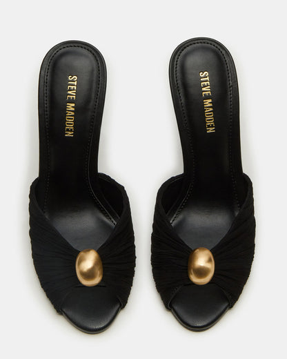 PRIYA Black/Gold Mule Women's Heel Steve Madden BLACK