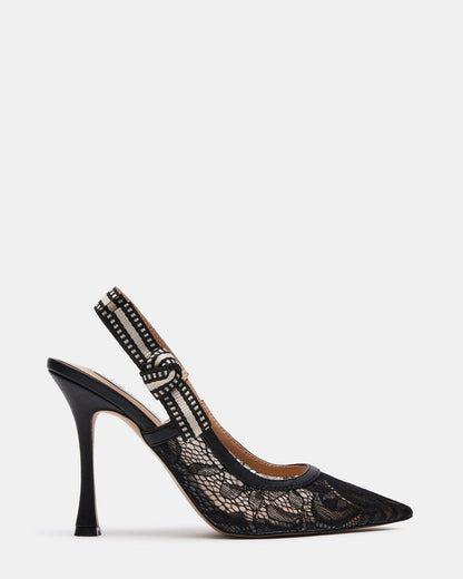 BRI Black Lace Slingback Pump Women's Heel Steve Madden BLACK LACE