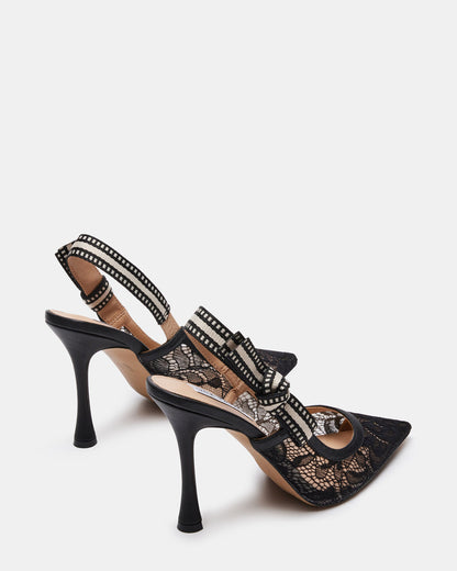 BRI Black Lace Slingback Pump Women's Heel Steve Madden BLACK LACE