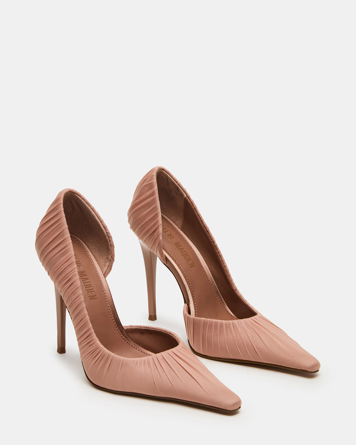 ELEGANT Mocha Ruched Pointed-Toe Stiletto Pump Women's Heel Steve Madden MOCHA