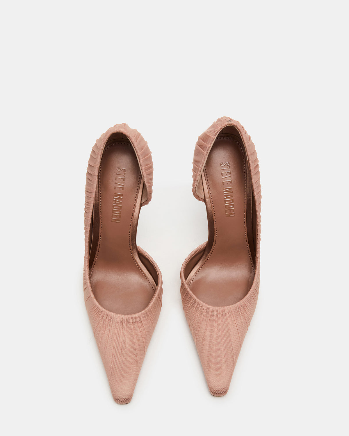 ELEGANT Mocha Ruched Pointed-Toe Stiletto Pump Women's Heel Steve Madden MOCHA