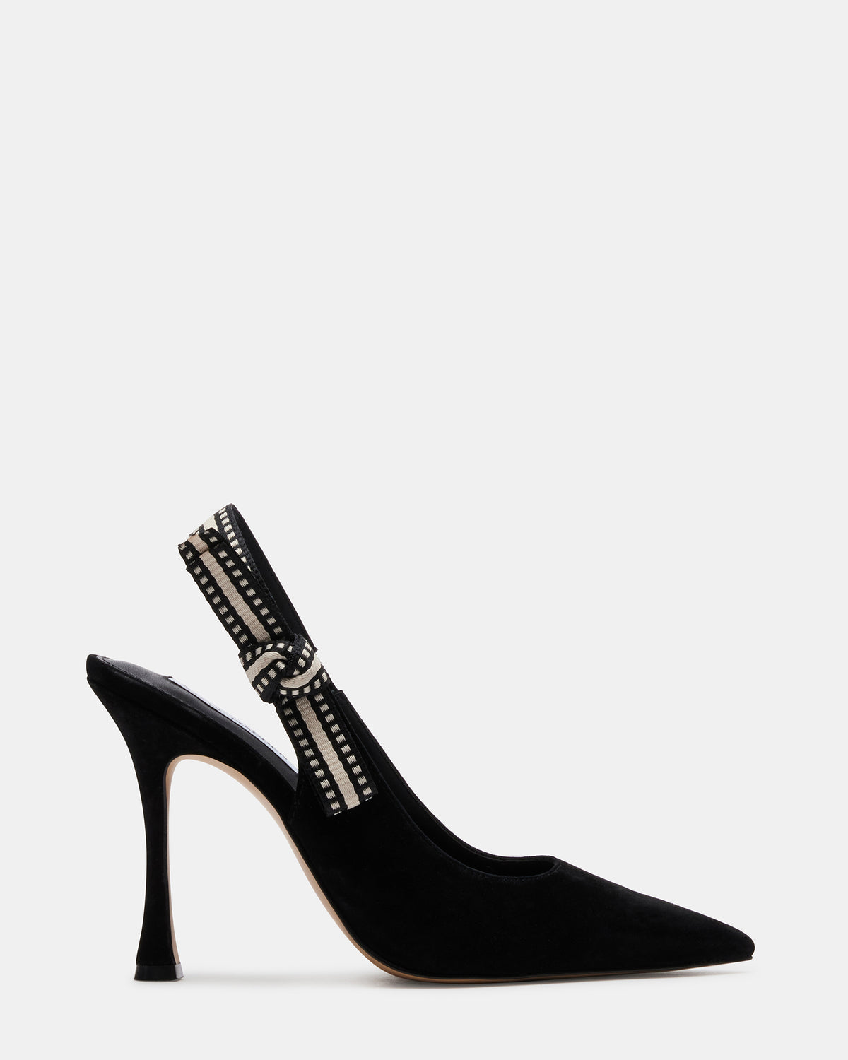 BRI Black Suede Slingback Pump Women's Heel Steve Madden BLACK SUEDE
