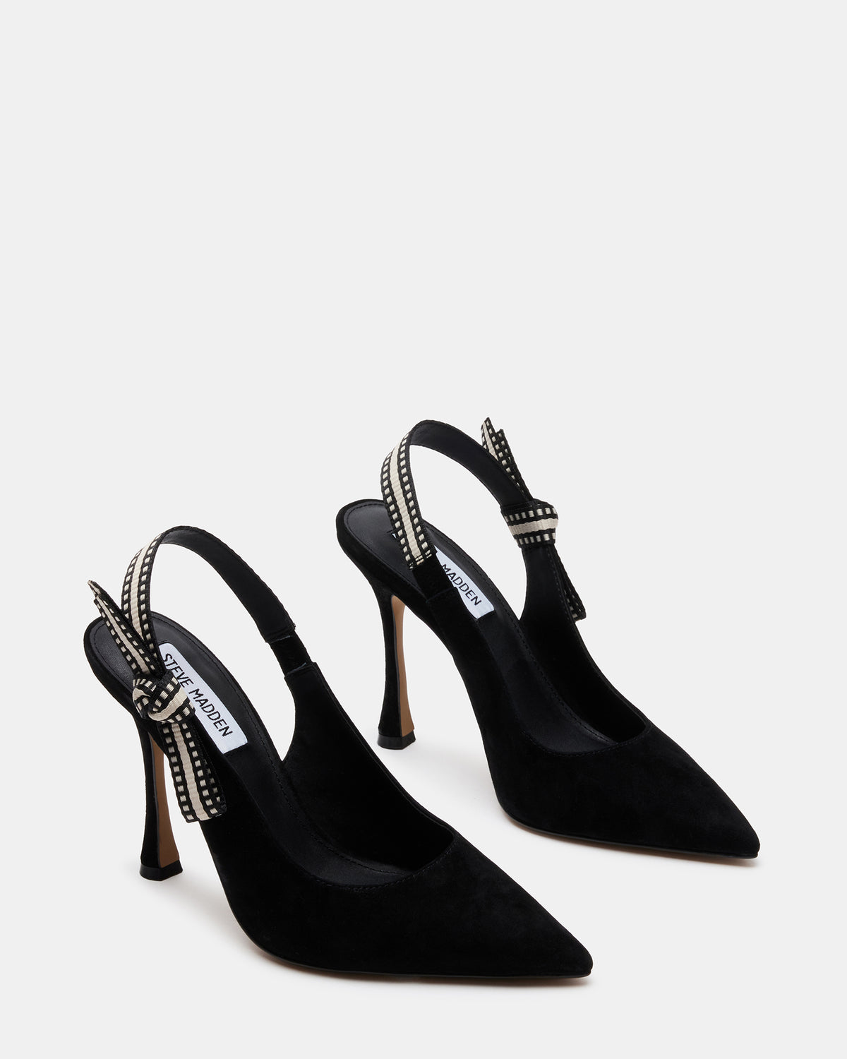 BRI Black Suede Slingback Pump Women's Heel Steve Madden BLACK SUEDE