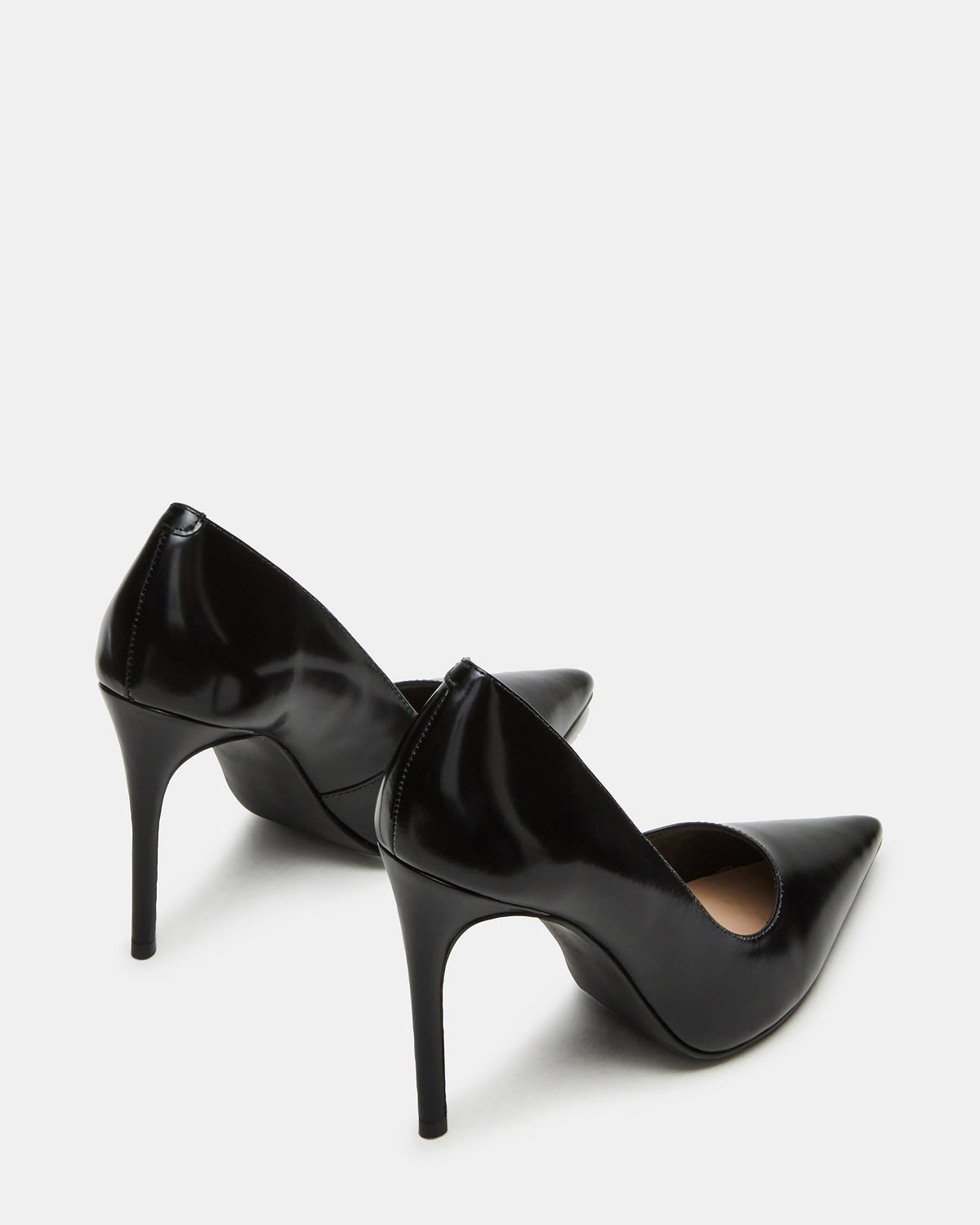NOIR Black Leather Pointed-Toe Stiletto Pump Women's Heels Steve Madden BLACK LEATHER