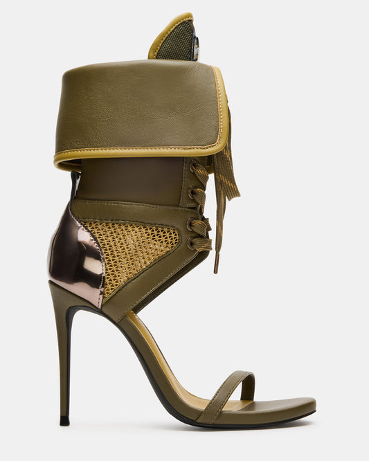 CASELLA Olive Open-Toe Stiletto Lace-Up Women's Heel Steve Madden OLIVE