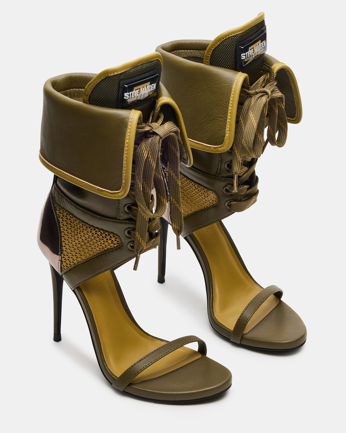 CASELLA Olive Open-Toe Stiletto Lace-Up Women's Heel Steve Madden OLIVE
