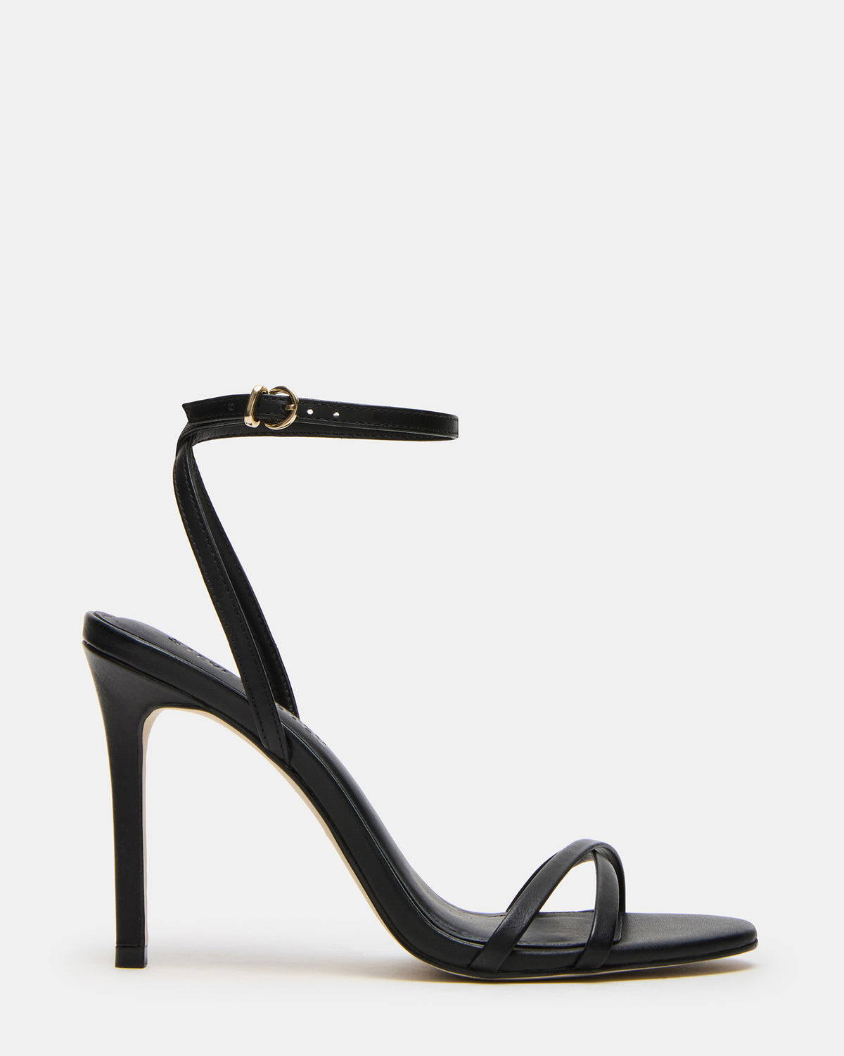 JYPSEY Black Leather Strappy Stiletto Women's Heel Steve Madden BLACK LEATHER