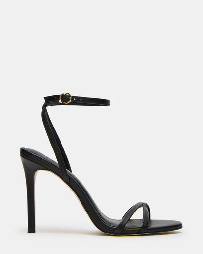 JYPSEY Black Leather Strappy Stiletto Women's Heel Steve Madden BLACK LEATHER