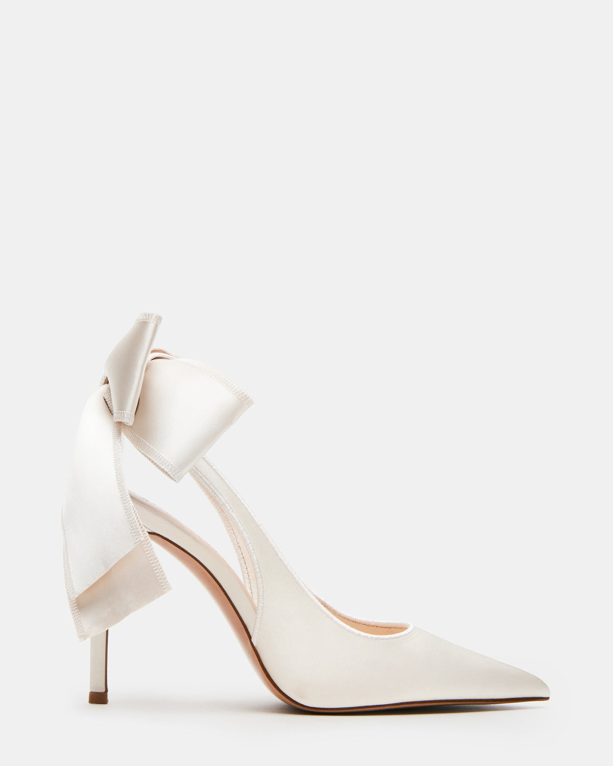 TEACUP Ivory Satin Women's Pointed-Toe Slingback Heel Steve Madden IVORY SATIN