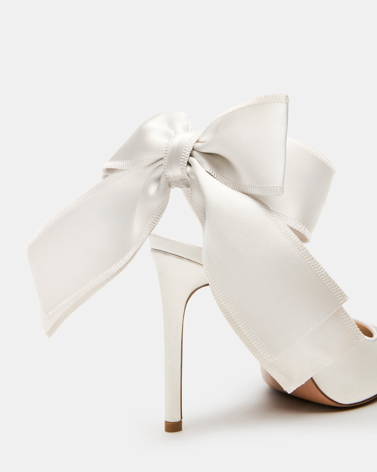 TEACUP Ivory Satin Women's Pointed-Toe Slingback Heel Steve Madden IVORY SATIN