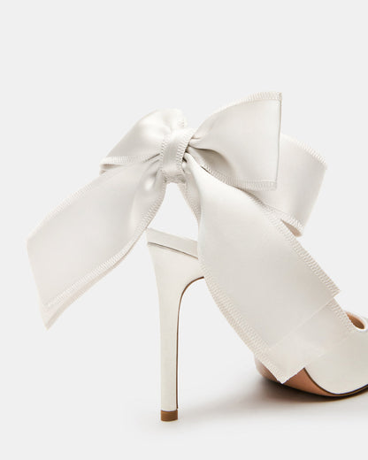TEACUP Ivory Satin Women's Pointed-Toe Slingback Heel Steve Madden IVORY SATIN