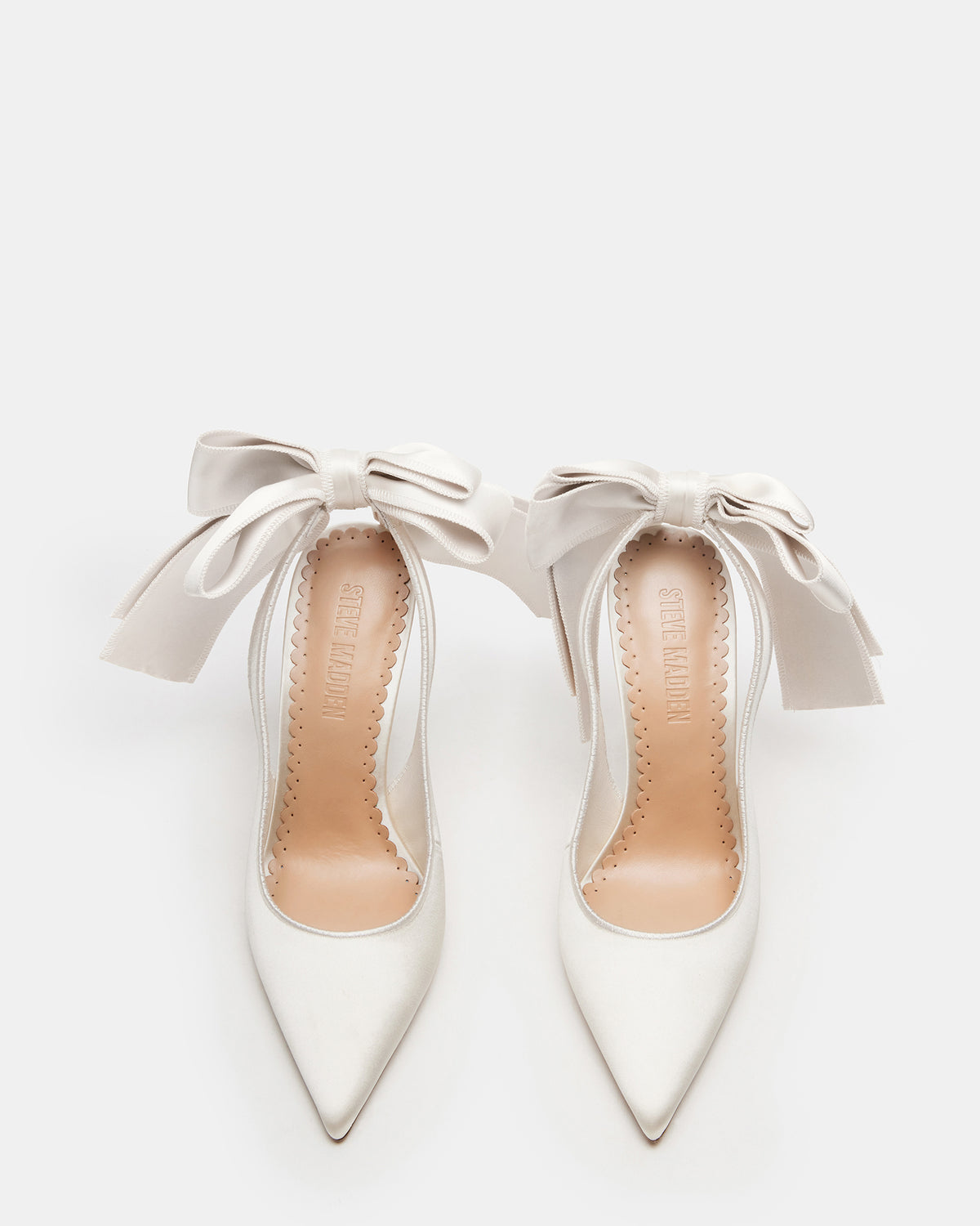 TEACUP Ivory Satin Women's Pointed-Toe Slingback Heel Steve Madden IVORY SATIN