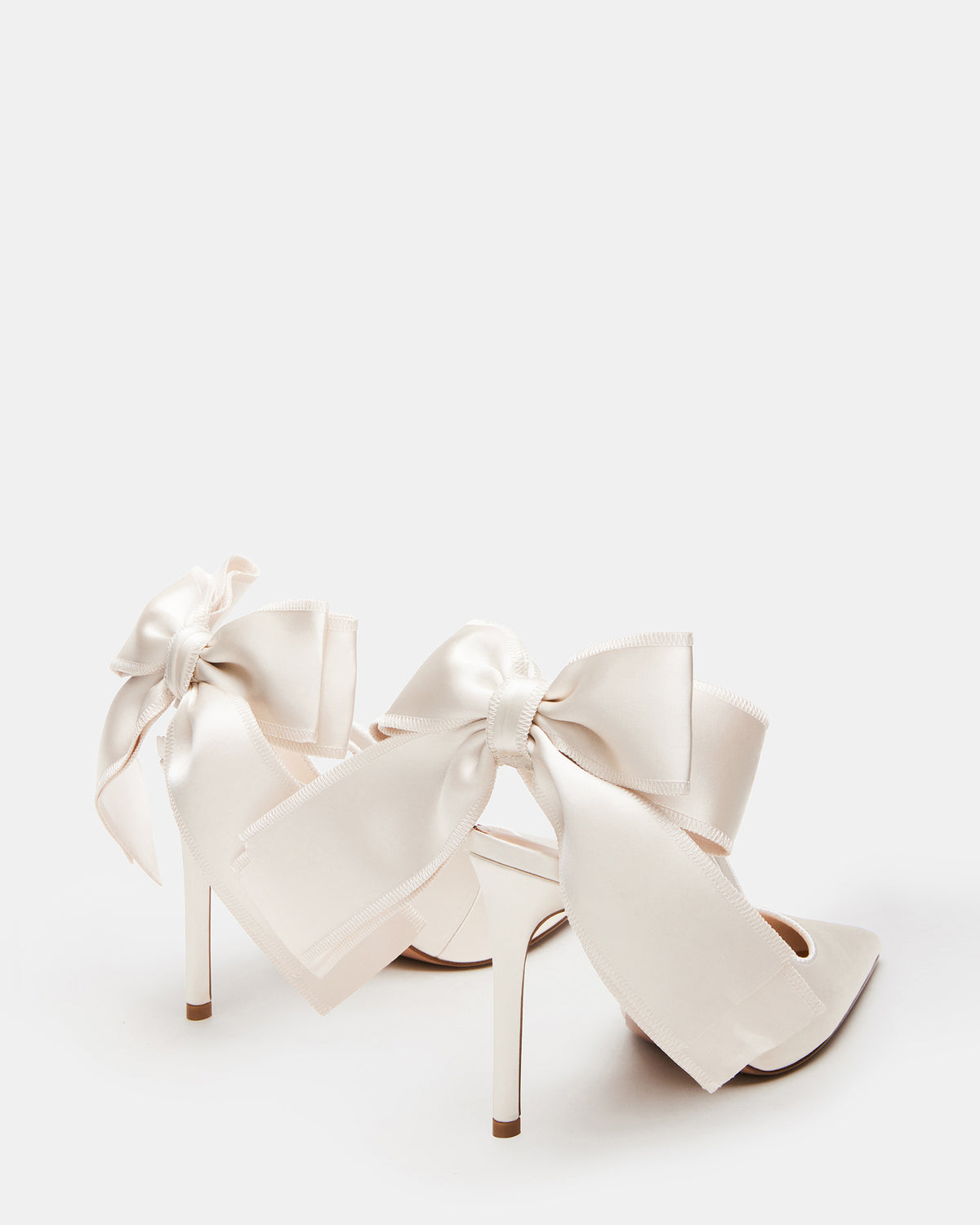 TEACUP Ivory Satin Women's Pointed-Toe Slingback Heel Steve Madden IVORY SATIN