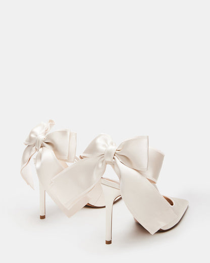 TEACUP Ivory Satin Women's Pointed-Toe Slingback Heel Steve Madden IVORY SATIN