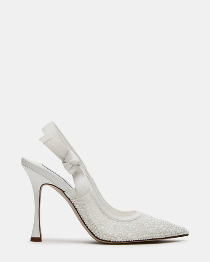 BRI White Lace Slingback Pump Women's Heel Steve Madden WHITE LACE