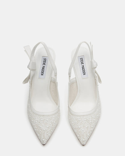 BRI White Lace Slingback Pump Women's Heel Steve Madden WHITE LACE