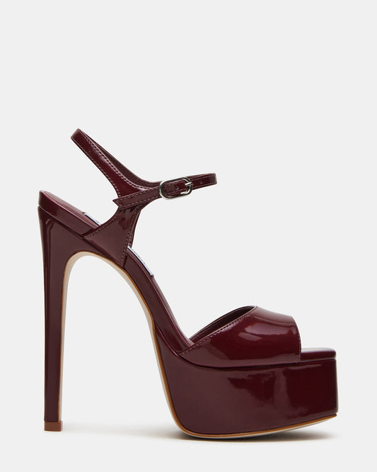 COLOGNE Wine Patent Platform Stiletto Women's Heel Steve Madden WINE PATENT