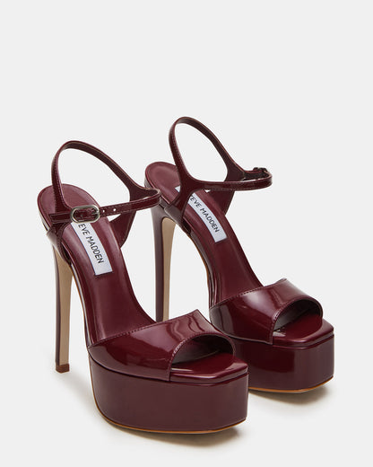 COLOGNE Wine Patent Platform Stiletto Women's Heel Steve Madden WINE PATENT