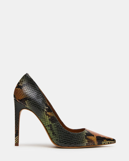 NOIR Green Snake Pointed-Toe Stiletto Pump Women's Heels Steve Madden GREEN SNAKE