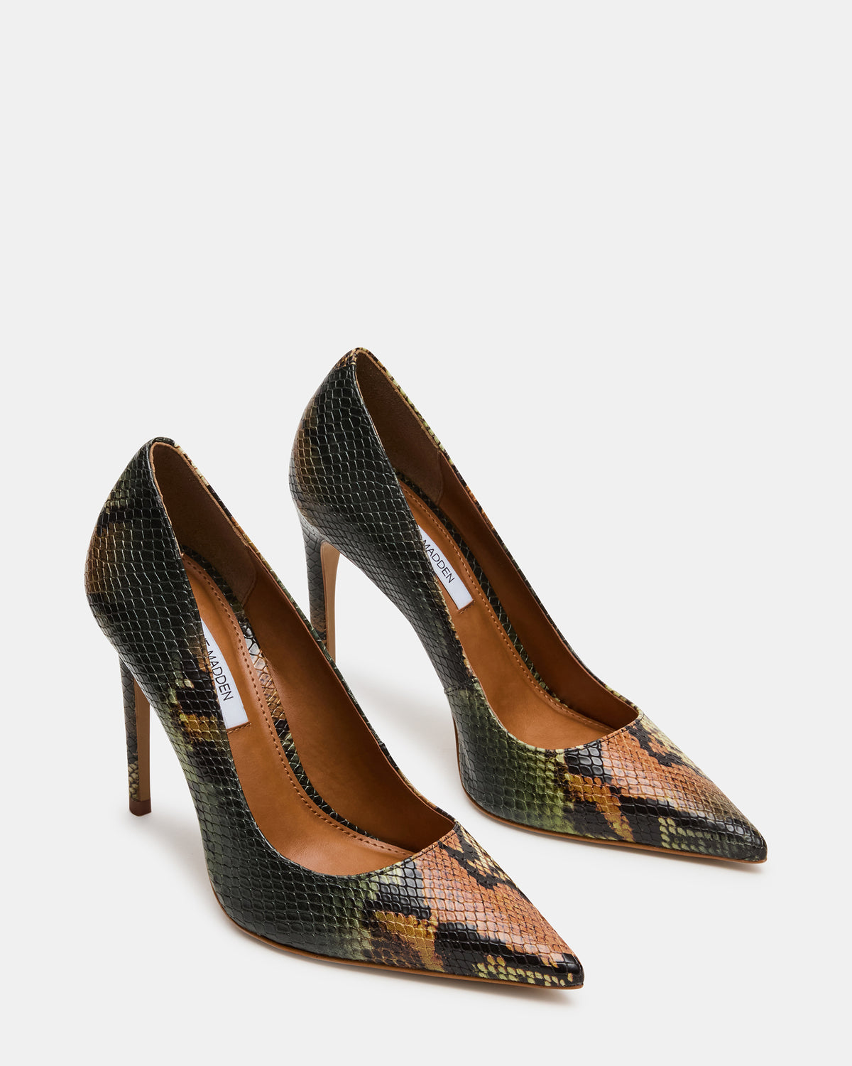 NOIR Green Snake Pointed-Toe Stiletto Pump Women's Heels Steve Madden GREEN SNAKE