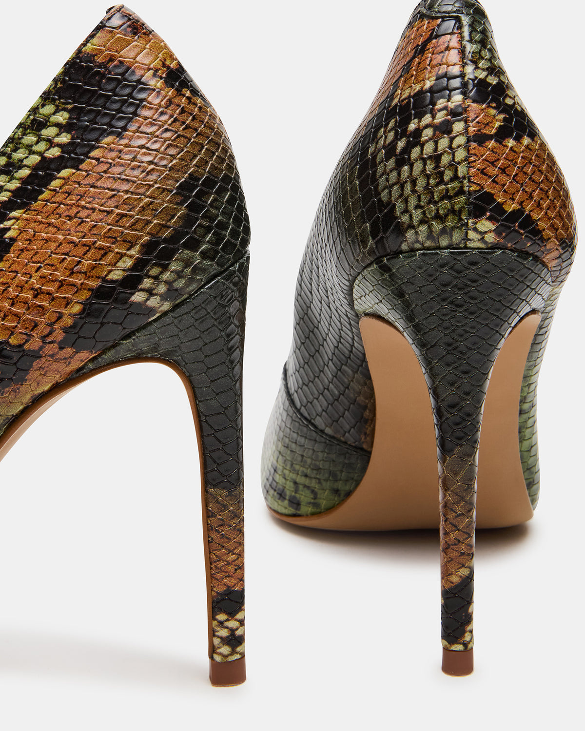 NOIR Green Snake Pointed-Toe Stiletto Pump Women's Heels Steve Madden GREEN SNAKE