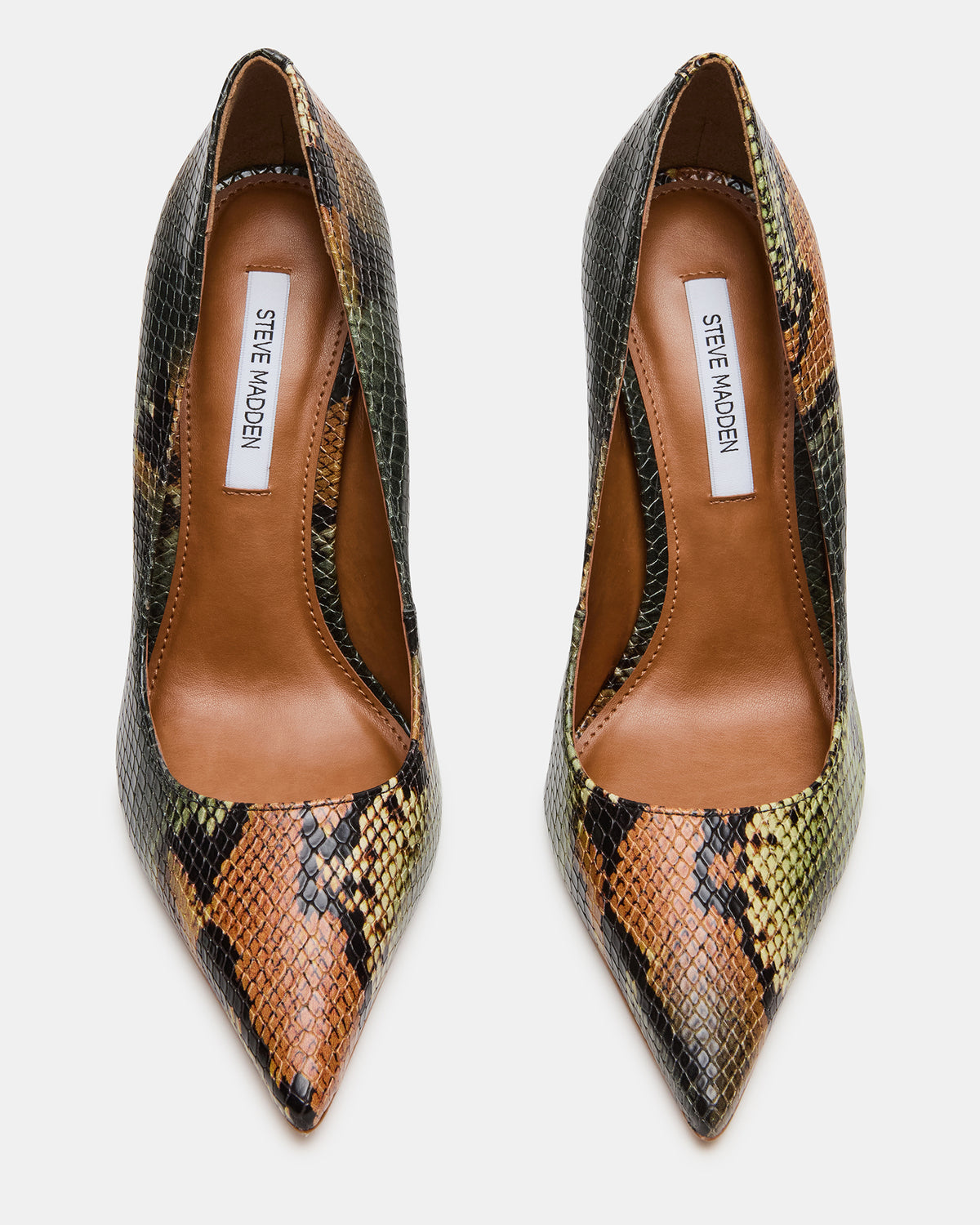 NOIR Green Snake Pointed-Toe Stiletto Pump Women's Heels Steve Madden GREEN SNAKE