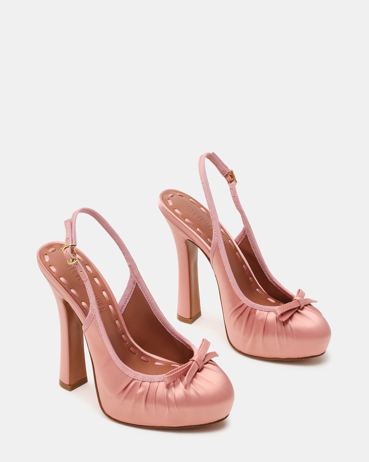 SOFIE Blush Satin Bow Slingback Platform Women's Heel Steve Madden BLUSH SATIN