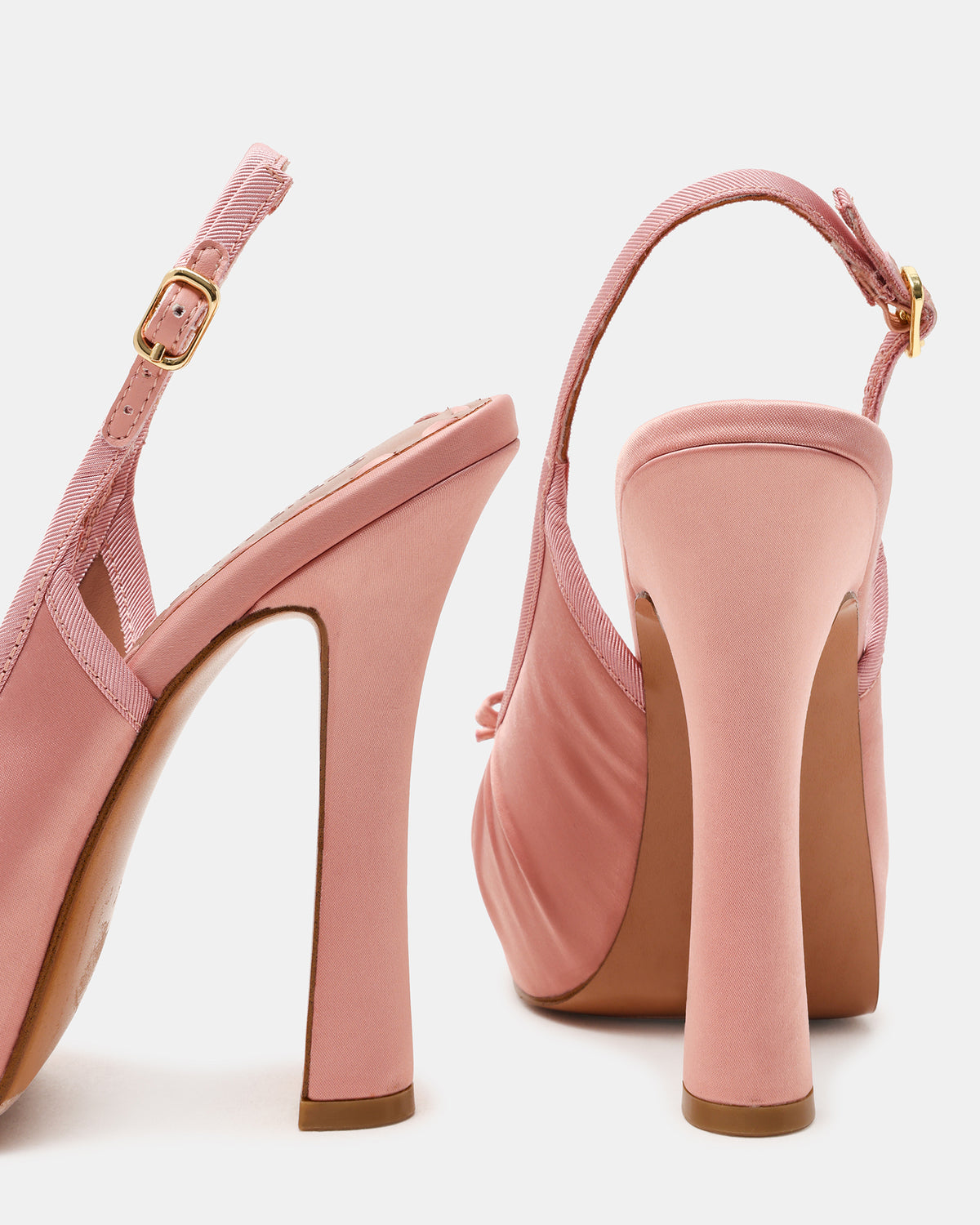 SOFIE Blush Satin Bow Slingback Platform Women's Heel Steve Madden BLUSH SATIN