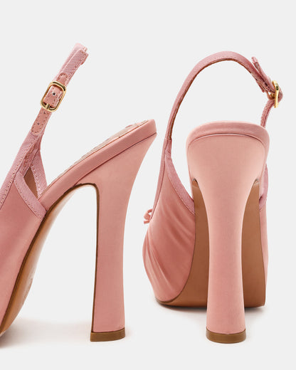 SOFIE Blush Satin Bow Slingback Platform Women's Heel Steve Madden BLUSH SATIN