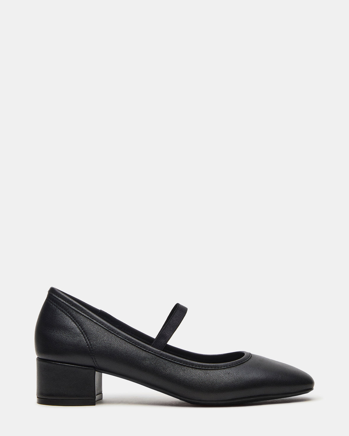 MURAL Black Leather Mary Jane Block Heel Square-Toe Women's Heel Steve Madden BLACK LEATHER
