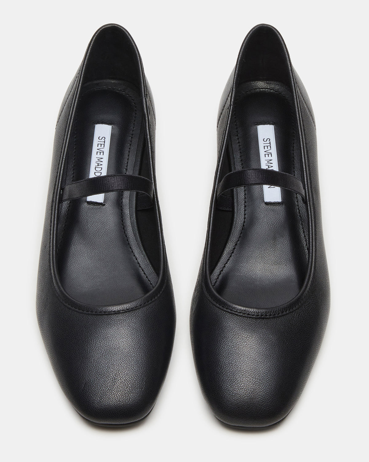 MURAL Black Leather Mary Jane Block Heel Square-Toe Women's Heel Steve Madden BLACK LEATHER