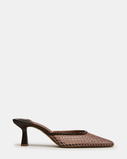 ALYSE Mocha Mesh Square-Toe Mule Women's Kitten Heel Steve Madden MOCHA