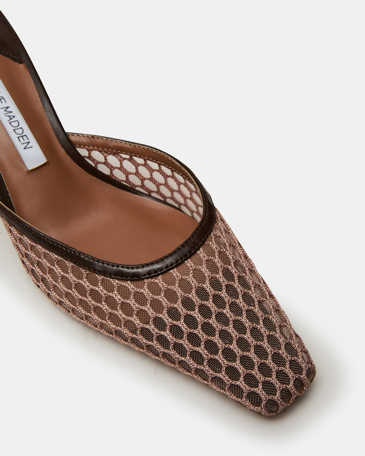 ALYSE Mocha Mesh Square-Toe Mule Women's Kitten Heel Steve Madden MOCHA