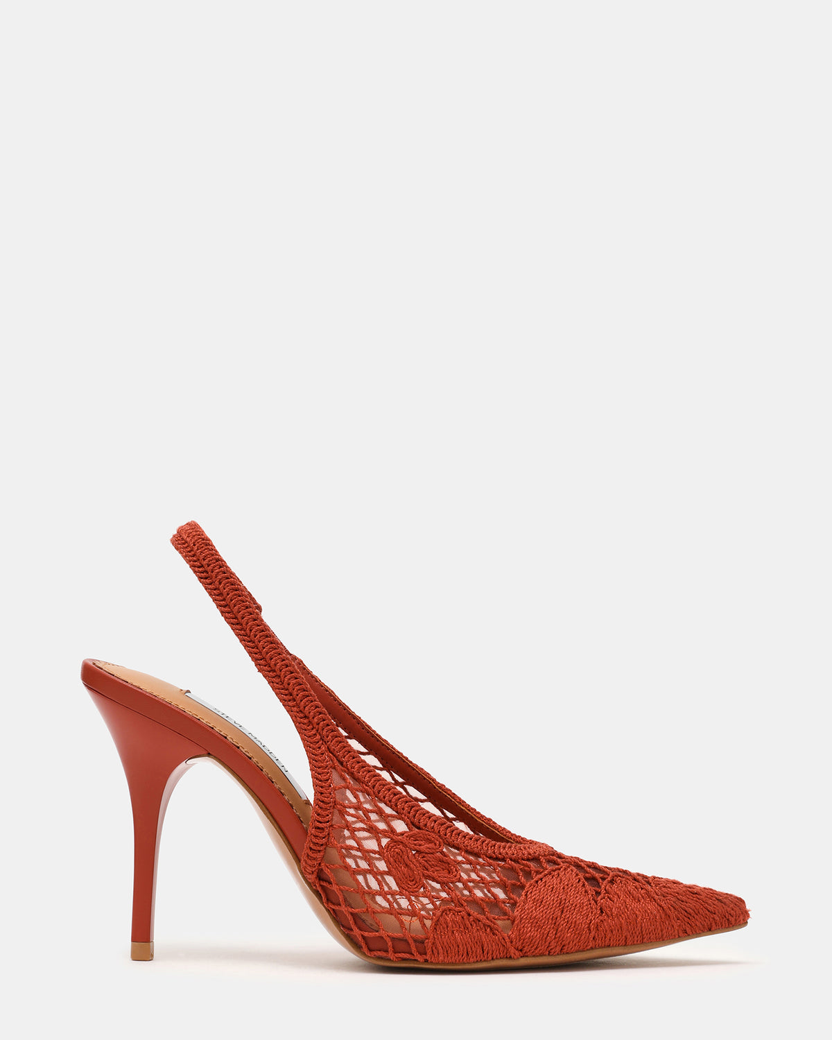 ANDROMEDA Crochet Terracotta Slingback Pointed-Toe Stiletto Pump Women's Heel Steve Madden TERRACOTTA