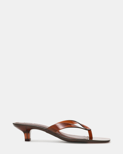 TRACIE Jelly Dark Brown Thong Strap Women's Kitten Heel Steve Madden DARK BROWN