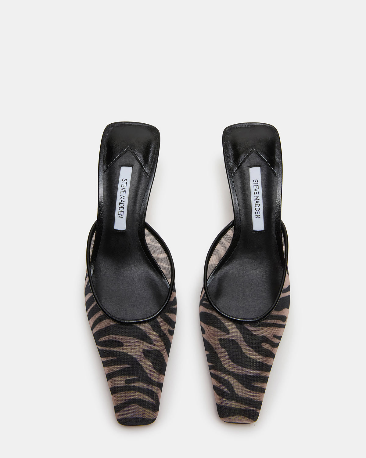 ALYSE Zebra Mesh Square-Toe Mule Women's Kitten Heel Steve Madden ZEBRA