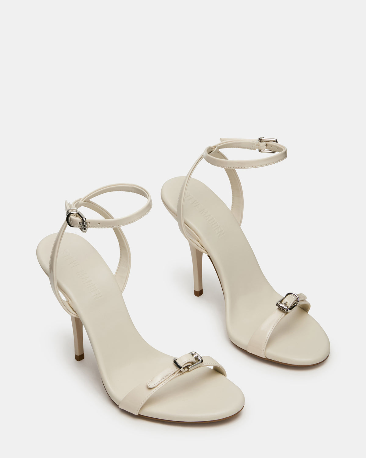 FOXX Bone Patent Strappy Stiletto Open-Toe Women's Heel Steve Madden BONE PATENT